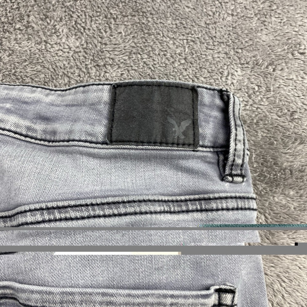 American Eagle Super Stretch Hi-Rise Jegging Pants Womens 12 R‎ Gray Distressed - Picture 13 of 15